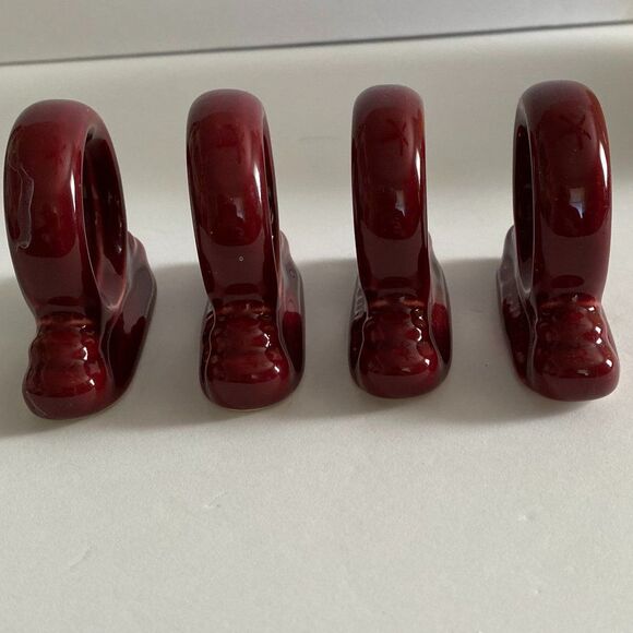 Fiestaware Retired Color Cinnabar Discontinued Napkin Ring Set of 4 - Picture 4 of 7